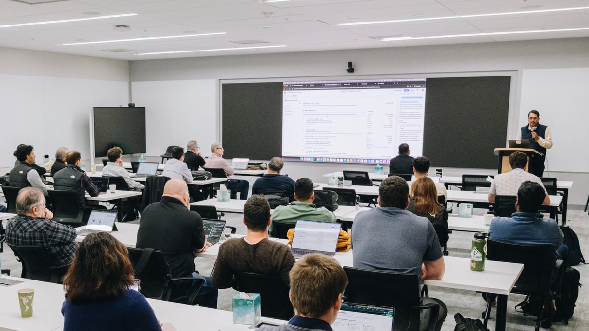 C3_AI's tweet photo. The fastest way to understand the power of a real Enterprise AI application is to build one. 

On Wednesday, teams did exactly that at our second Redwood City AI Accelerator.

Next up: Washington, DC, Oct. 27, and New York, Oct. 29. 

Join us: https://t.co/ZVnjoCIs0S https://t.co/LPZWXI7Dc4