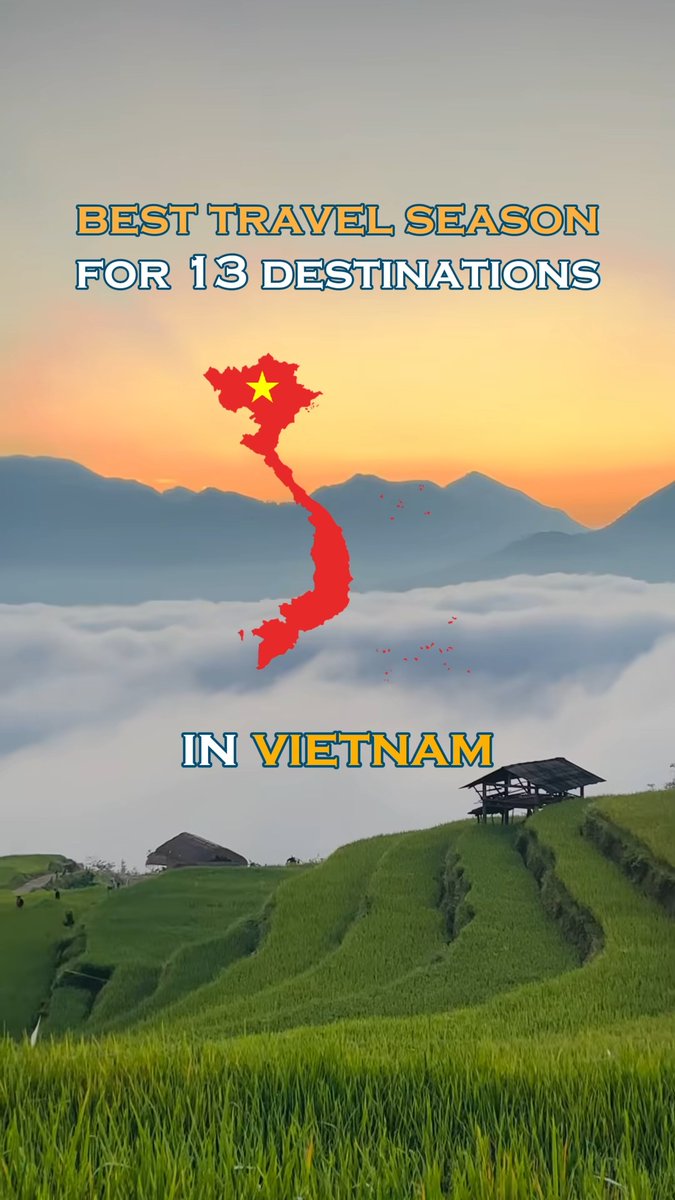 EveeelynSilva's tweet photo. Best time to visit 13 destinations in Vietnam

From Sapa’s golden rice terraces to Phu Quoc’s sunny beaches, each region has its ideal season. Plan your Vietnam itinerary with confidence and make every stop unforgettable. https://t.co/3yzVMgewoM