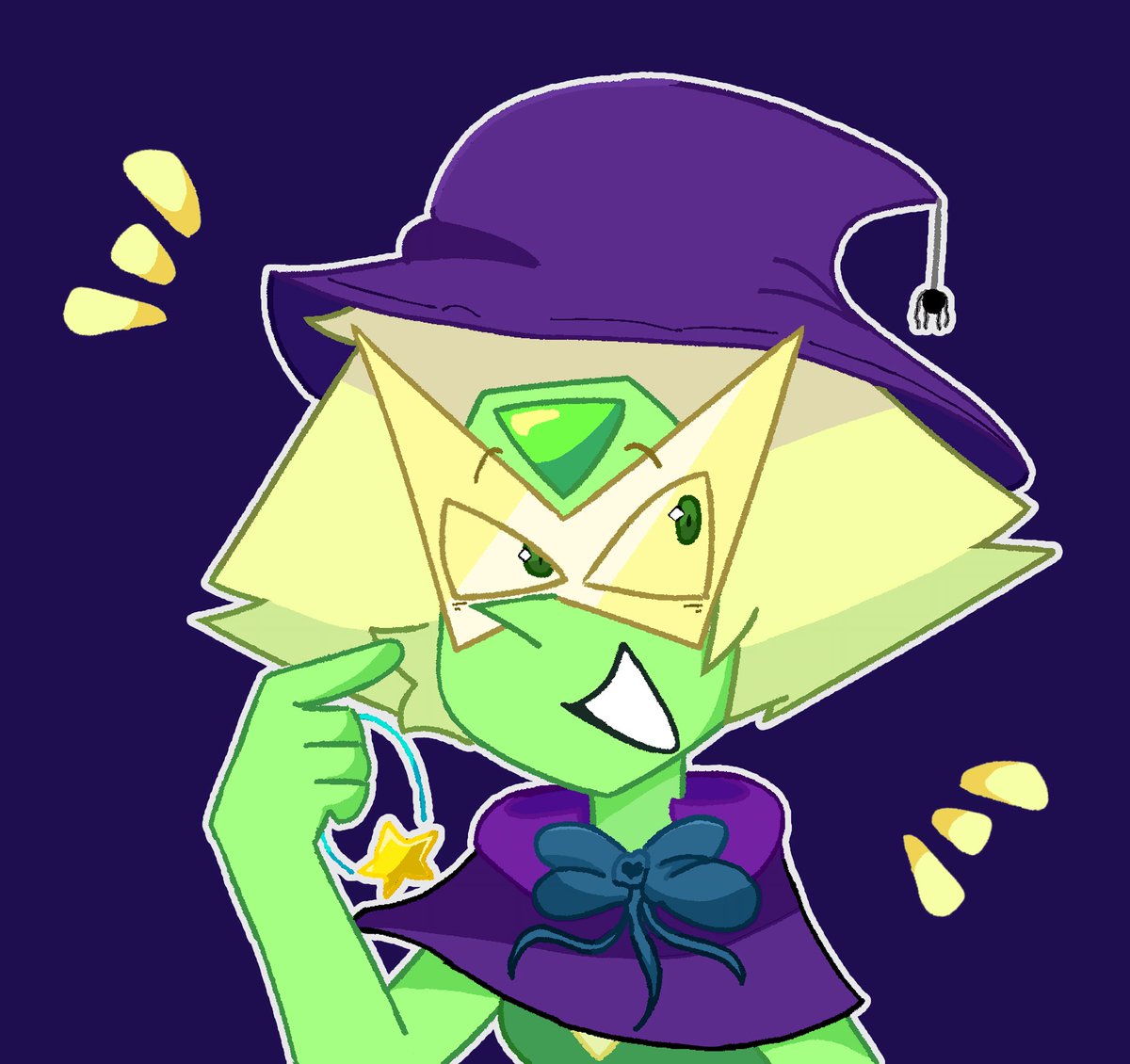 Skittles_Fox9's tweet photo. My Peridot Halloween design 🥹 it’s probably not too obvious who this was inspired by
#Peridot #StevenUniverse #Halloween https://t.co/IFzhBDUeN3