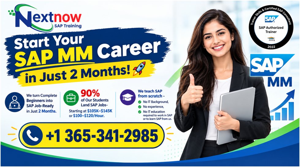 nextnowca's tweet photo. Launch your SAP MM career in 2 months with hands-on training, real-time projects, placement assistance, and interview preparation!
🌐 https://t.co/UvrDfrO9oo
#SAPMM #SAPMMTraining #SAPMaterialsManagement #SAPTraining #SAPJobs #SAPCareer #SAPConsultant #SAPFunctionalConsultant https://t.co/3nNiQyg6zS