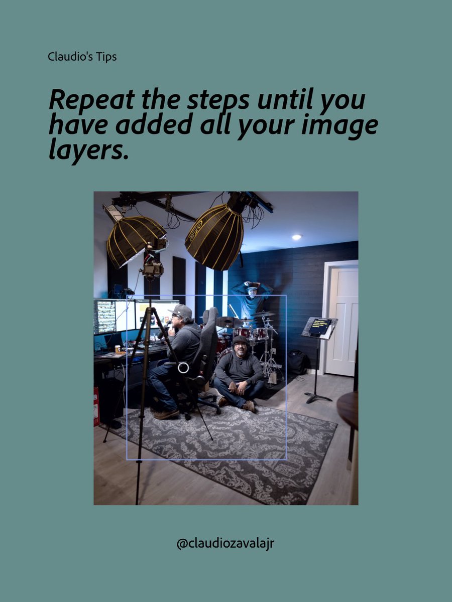 ClaudioZavalaJr's tweet photo. Be in two places at once? 🤯 

I merged multiple shots into one composite photo with @AdobeExpress

Easier than it looks! 👍🏾

Full tutorial: https://t.co/gVuTKN64Ac 🧐
Try it and tag me! ✌🏾

#AdobeExpress #adobe #AdobeEduCreative #photoediting #compositephotos https://t.co/UaBJVkduvE