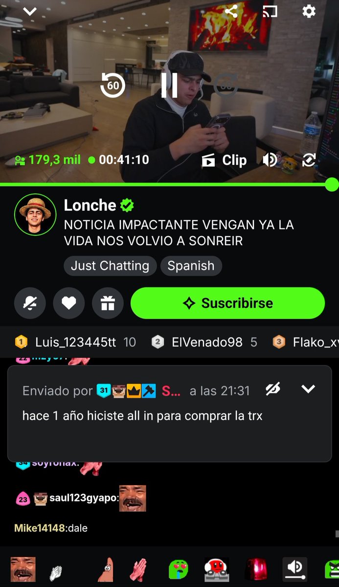 Unknown7z_'s tweet photo. 179k no esta facil simplemente el numero uno, y no quiero ver que anden llorando los fans frustrados de cierto streamer segundon y si, si cual es el pedo aqui los atiendo alv.
#FES #LoncheDeHuevito https://t.co/7UQQC9nD25