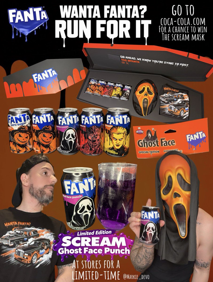 markie_devo's tweet photo. Can spooky season last forever?👻😜

Fanta sent over the Haunted Universe Collection with a limited-edition Ghostface mask and T-shirt.

📲Enter to win the Ghostface mask and other fun spooky goods here>>https://t.co/Ul9CHplu62

🛒Find the limited-edition Fanta Haunted Universe Collection in-stores now for a limited-time. 

(Thanks @fanta for the amazing PR box🙌🏻 #gifted )

Have you picked up any of this collection👇🏻