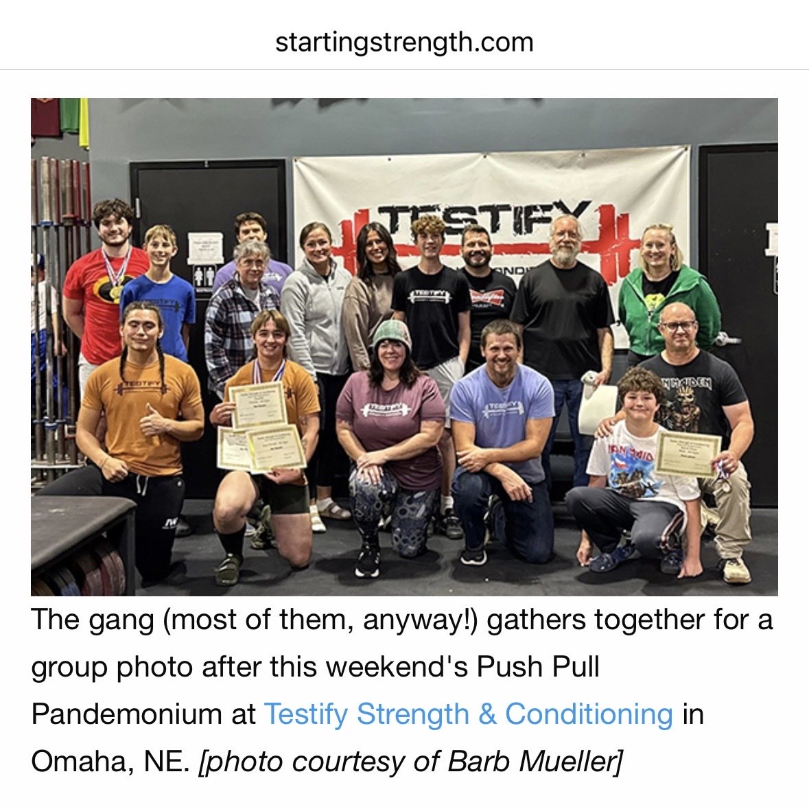 TestifySC's tweet photo. Thanks so much to everyone who came out for last weekend’s Push Pull Pandemonium, and we hope to see you again for our Christmas Classic team event on December 12th! Y’all represented well in this week’s @SS_strength Report! https://t.co/cYuklWbG2K