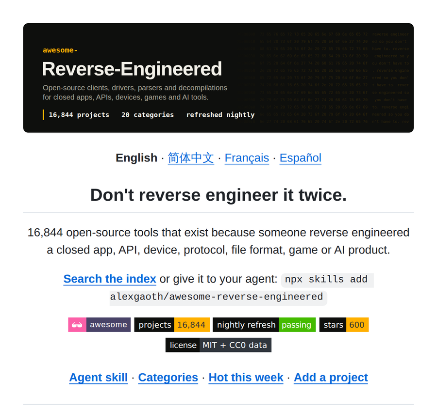 RepoGems's tweet photo. Don't reverse engineer twice. 16k+ tools built by REA.

See link below 👇 https://t.co/DB2Ia9UpBi