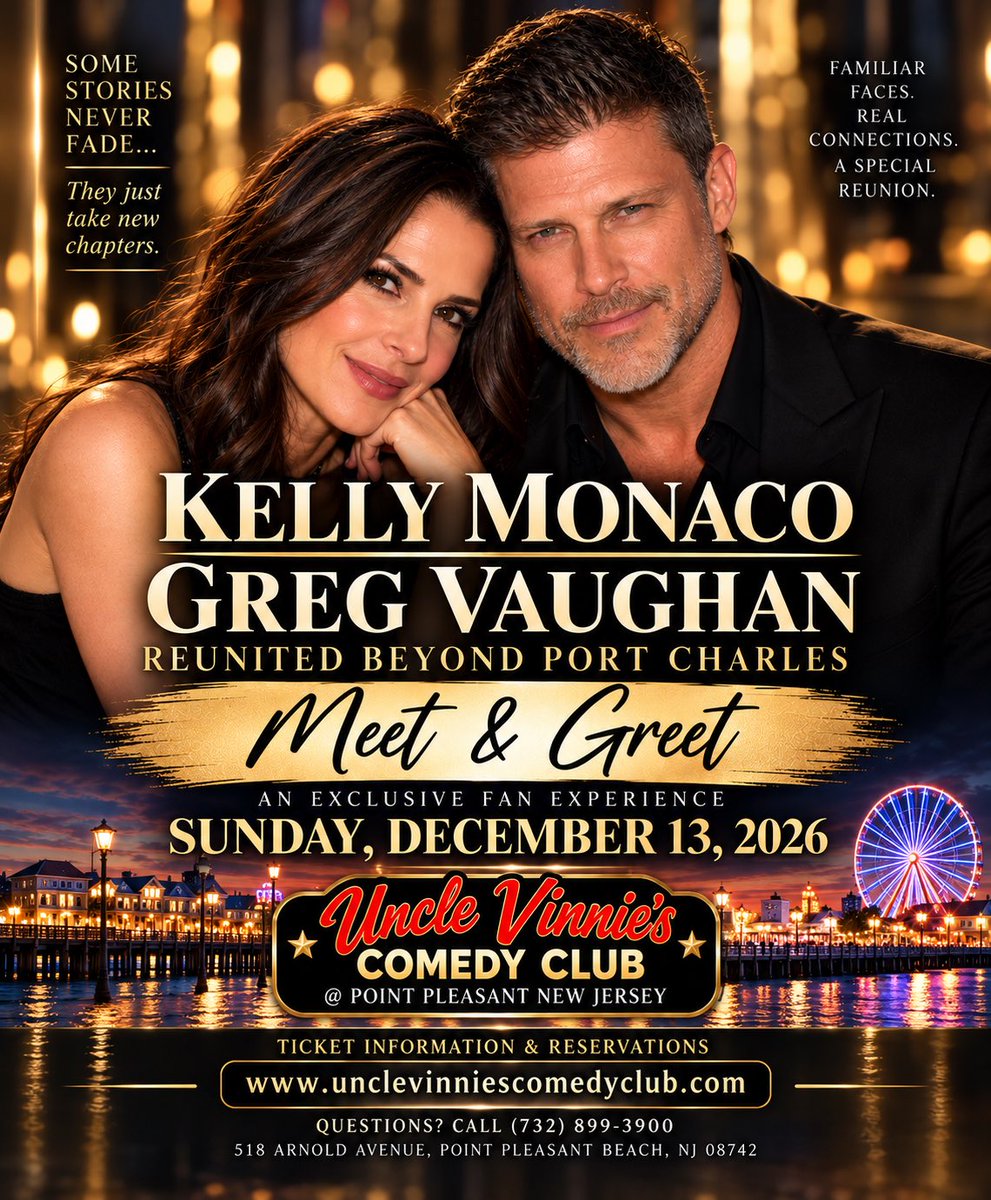 greg_vaughan's tweet photo. STEPPING BACK INTO THE SPOTLIGHT!! 
Get your tickets https://t.co/GPZS7OFDPf @kellymonaco1 @greg_vaughan @UNCLEVINNIESCC https://t.co/b1SOHHqeLB