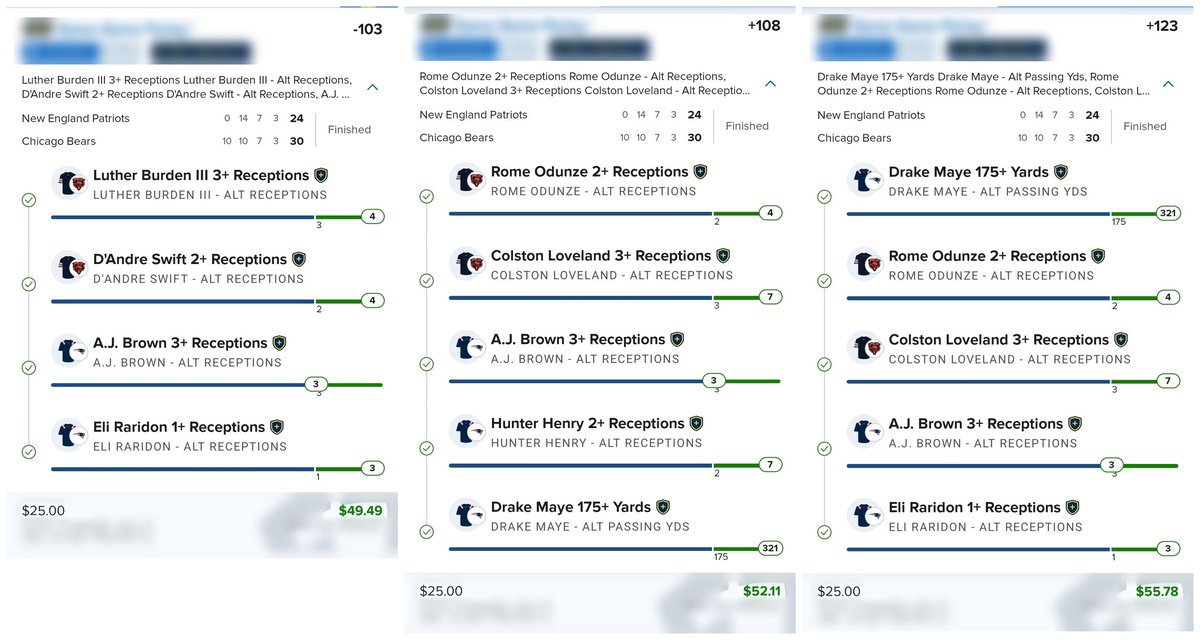 BoRawlinsCPS's tweet photo. 13/13 on TNF 🔥 Bears 30, Pats 24 🐻 Every leg cashed ✅ Big night at @CPointSports. Most bets lose.
#NFL #TNF #NEvsCHI #Bears #Patriots
We don't take bets — we advise. No pick is guaranteed. 21+ | 1-800-GAMBLER https://t.co/7uU3E3UfaD