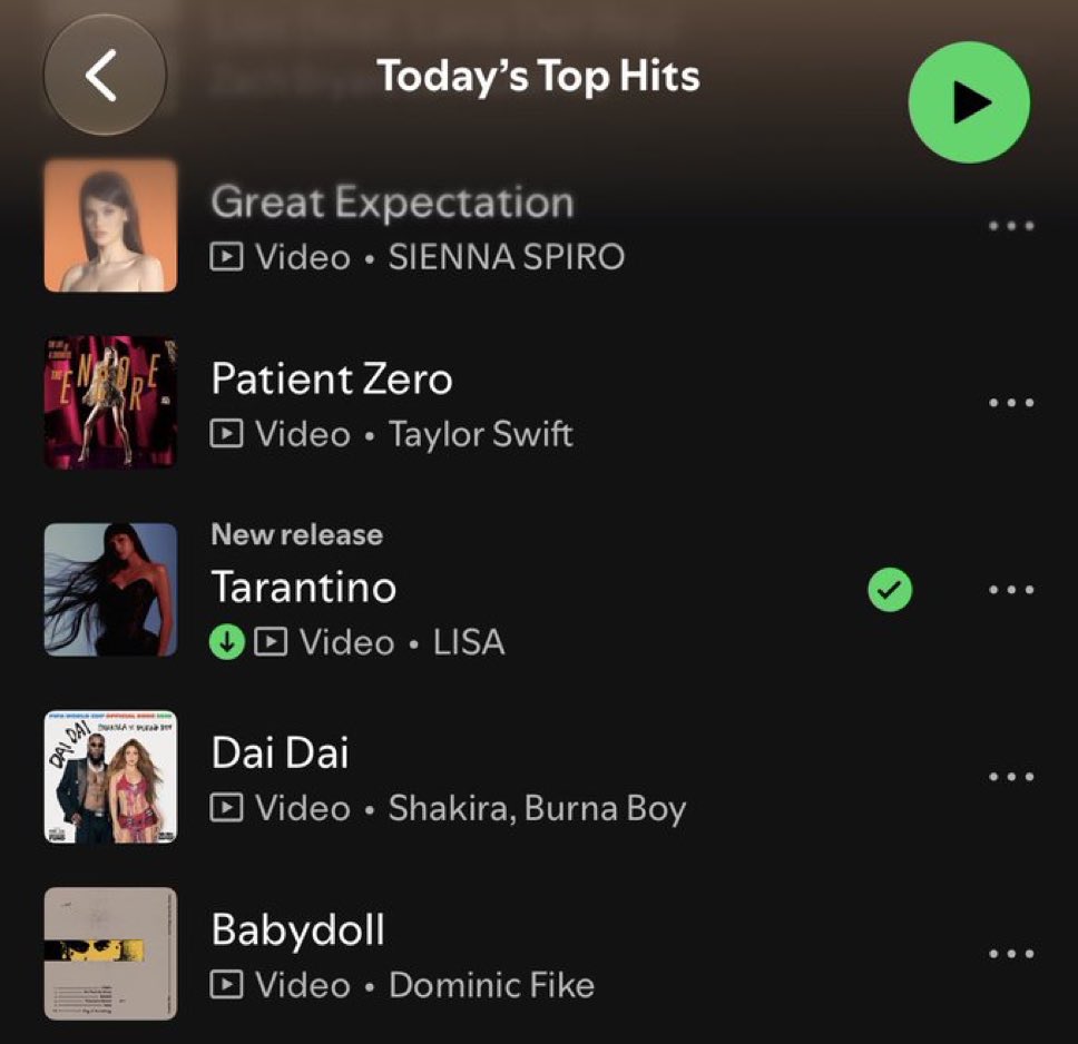 portalblackpink's tweet photo. “TARANTINO” de #LISA acaba de ser adicionada na playlist “Today’s Top Hits” do Spotify em #12! 

PRESS PLAY OUT NOW
#LISA_PRESSPLAY #LISA_Tarantino https://t.co/FZptxRU1YJ