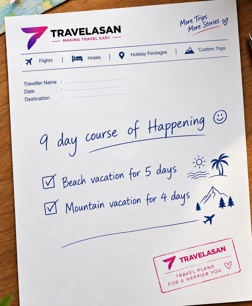 hrnrms's tweet photo. Your 9-day prescription for happier travels: 5 days of beach bliss and 4 days of mountain magic. Break from routine, make memories, repeat. Travelasan makes your next getaway easy. https://t.co/XpZeX7OkbL