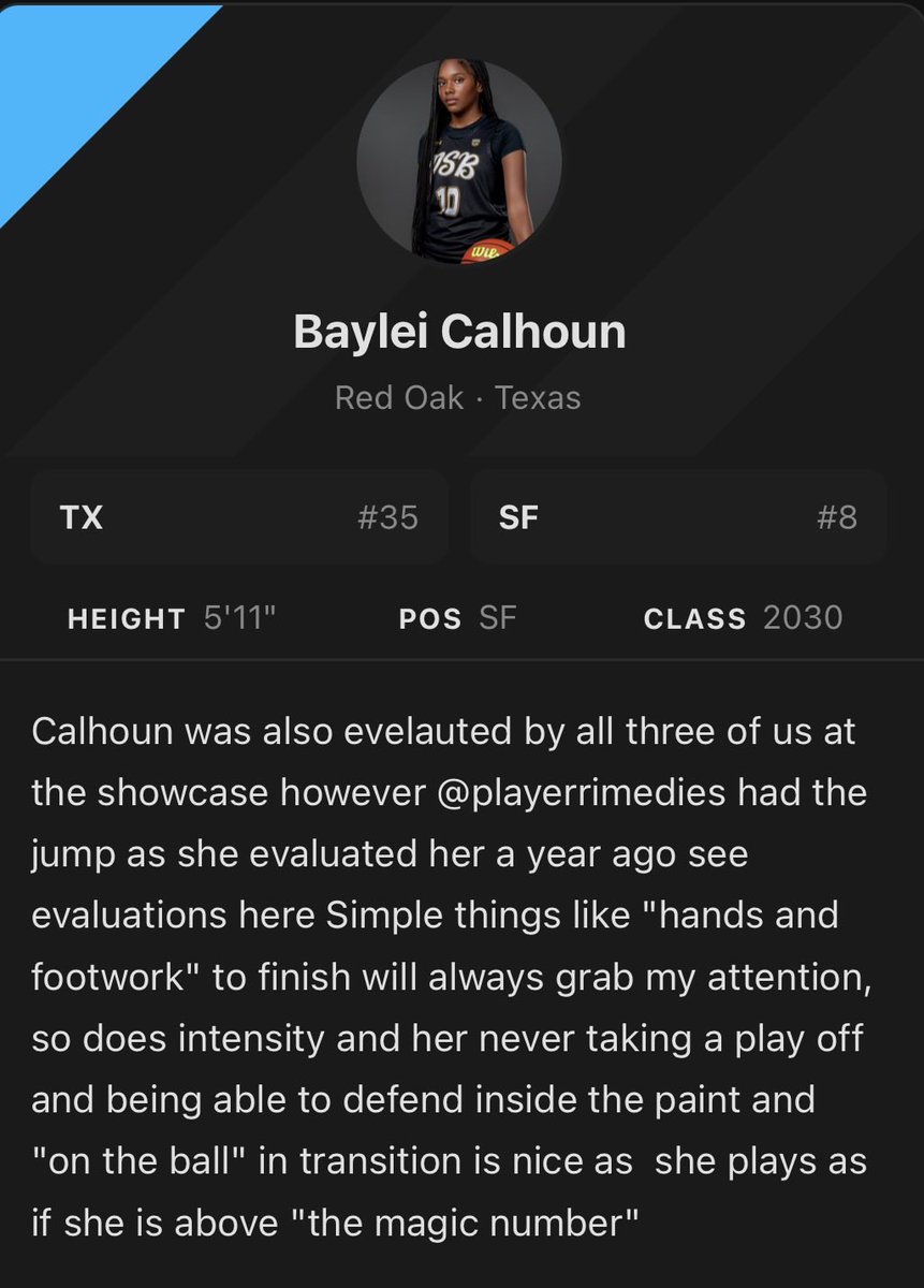 BayleiCalhoun30's tweet photo. Thank you @girlzprepreport and @PGHTexas for the 2030 ranking recognition!

The work continues…🙏🏾🏀⏳📈 https://t.co/NMAPgOUfPC