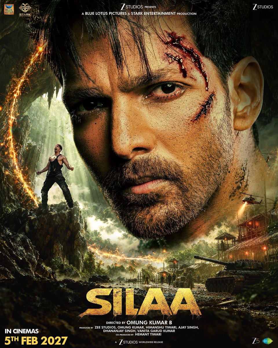taran_adarsh's tweet photo. HARSHVARDHAN RANE: 'SILAA' FIRST POSTER UNVEILED – RELEASE DATE ANNOUNCED... #ZeeStudios has unveiled the first poster of #Silaa, a passionate tale of love and revenge set against the striking landscapes of #Kashmir and #Vietnam.

Starring #HarshvardhanRane and #SadiaKhateeb, the #OmungKumar directorial will arrive in cinemas on 5 Feb 2027.

The film also features #KaranveerMehra and #Ipsitaa in a pivotal roles.

Produced by Zee Studios, Omung Kumar, Himanshu Tiwari, Ajay Singh, Dhananjay Singh, and Vanita Garud Kumar... Co-produced by Hemant Tiwari.