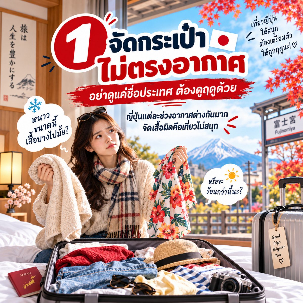 RainaVOParsomp8's tweet photo. ญี่ปุ่นครั้งแรก อย่าพลาด 5 เรื่องนี้

จัดกระเป๋าให้ตรงอากาศ เผื่อเวลาเดินทาง ลองร้านเล็ก ๆ ช้อปอย่างมีสติ และอย่ายัดแพลนแน่นเกินไป

รู้ไว้ก่อน เที่ยวสนุกขึ้น ประหยัดเวลา และไม่เหนื่อยเกินไป https://t.co/7rF0pV3EEu