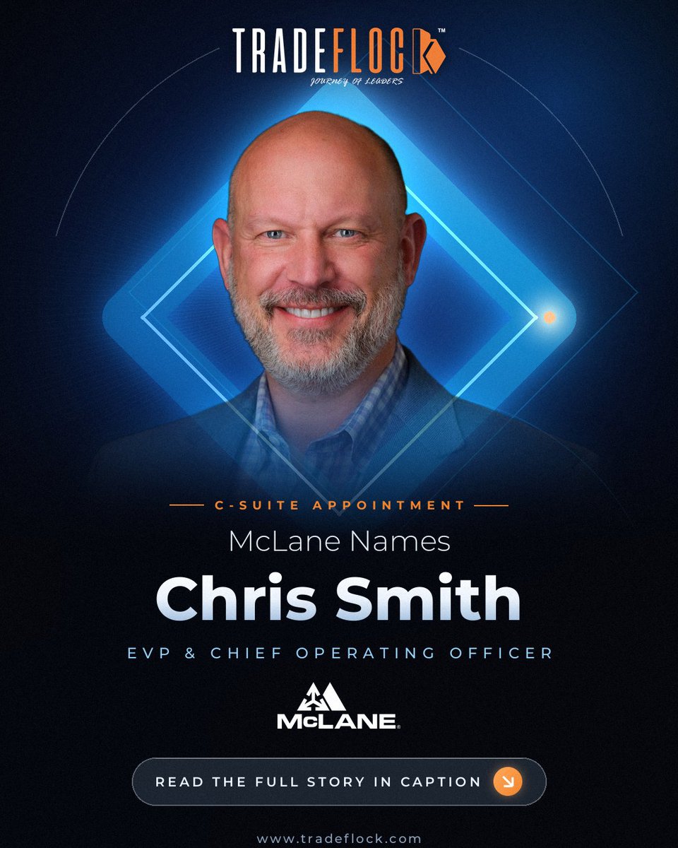 TradeFlock's tweet photo. Berkshire Hathaway's grocery highway has a new COO.

Chris Smith, ex-Chief Supply Officer at @Walgreens, is now EVP &amp; COO of McLane Company. He keeps running McLane Retail and will drive AI and digital investment across its 80+ distribution centers. https://t.co/zXMLzXfiIs