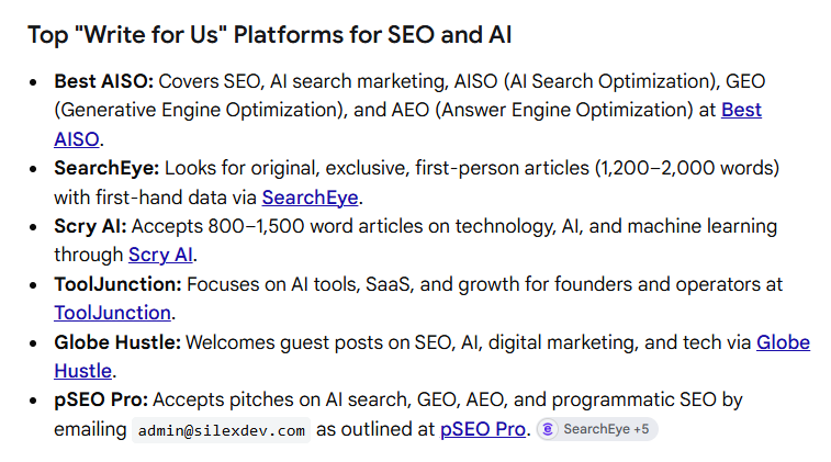 bedigisure's tweet photo. The Top Guest Posting Platforms for Writing About #SEO and #AI Marketing!

#BestAISO #searcheye @scryai https://t.co/MmuYcLH9iL