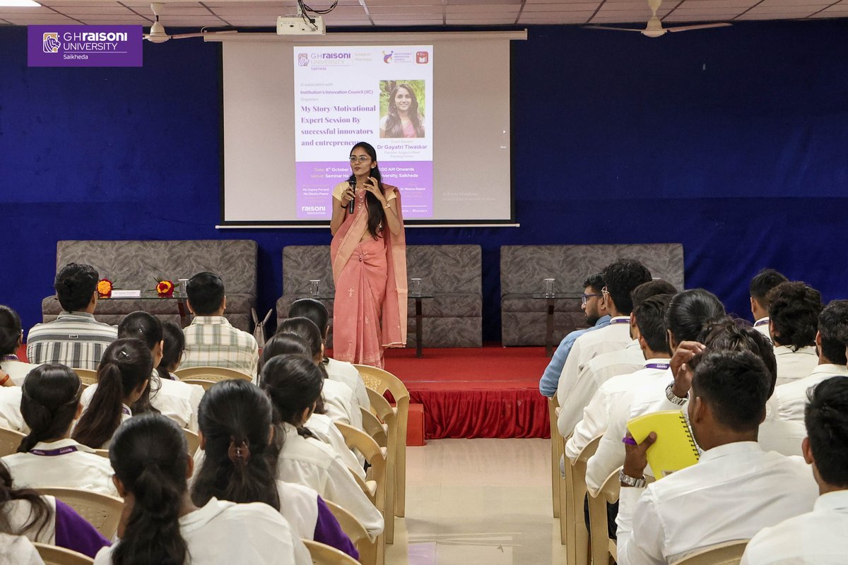 ghruofficial's tweet photo. Ideas That Inspire
An insightful expert motivational session at G H Raisoni University, Saikheda School of Pharmacy, inspiring students to learn, grow and lead.
#GHRaisoniUniversity #StudentDevelopment #Leadership #MotivationalSession #HigherEducation #RaisoniEducation https://t.co/tdnU16sUQN