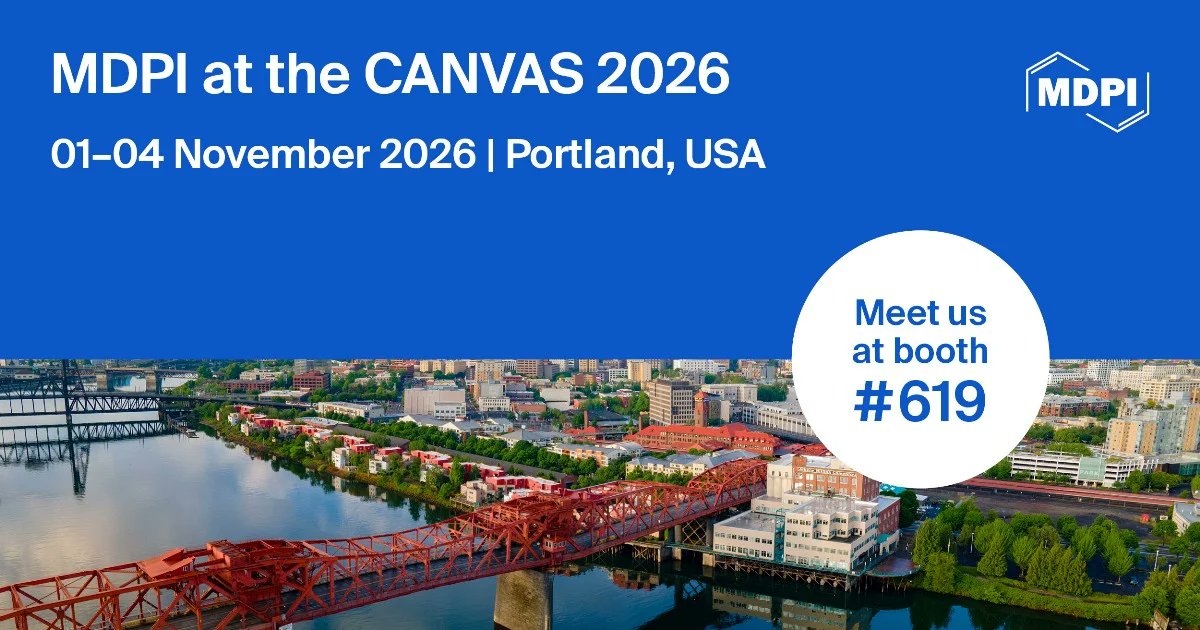 Horticul_MDPI's tweet photo. 🌱 Meet MDPI at CANVAS 2026 in Portland, USA!
📅Date: 1–4 November 2026
🌍Location: Portland, Oregon, USA
📍Boot: #619
https://t.co/FQj9MW9dmG
#MDPI #CANVAS2026 #Agronomy #SustainableAgriculture #PlantScience #SoilScience #Horticulturae #CropScience #FoodSecurity https://t.co/6tVPk9ESzx