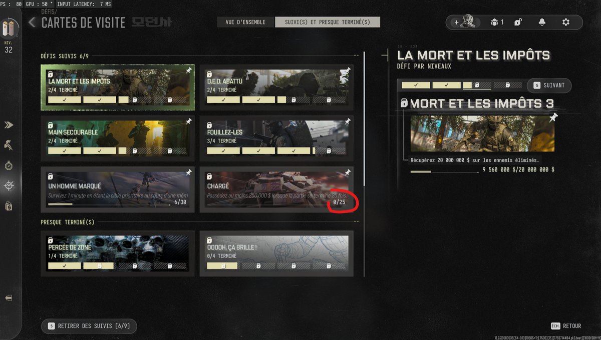 _Boozz's tweet photo. Hi @InfinityWard @CallofDuty @CallofDutyCM Just wanted to report a minor tracking issue with the "Loaded" calling card challenge.

Progress doesn't seem to count toward the 0/25 requirement, even after finishing matches with well over $350,000. Hope this can be looked into ! https://t.co/OiM94vAiZf