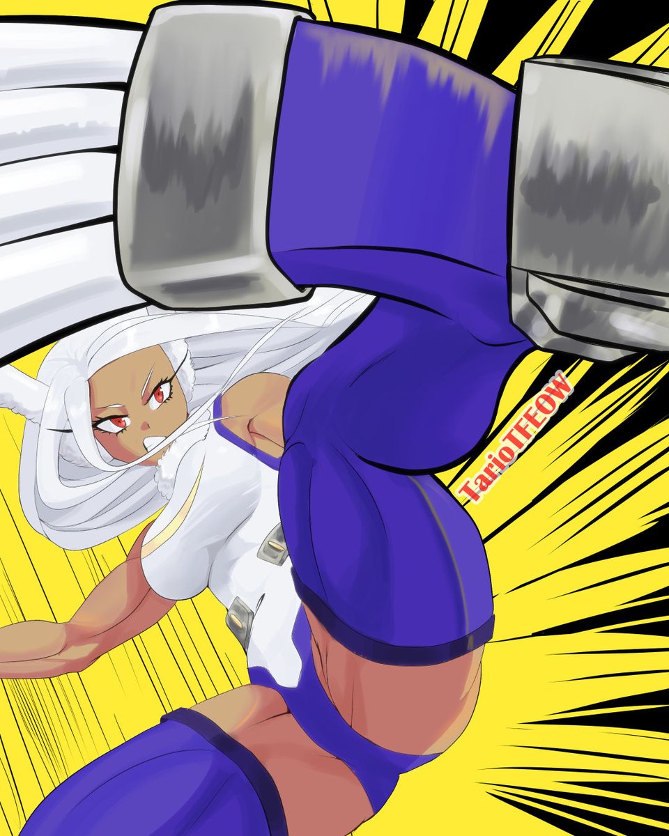 tariotfeow's tweet photo. #arttrober2026 Day 22: #mirko 
The kick pose is supposed to be a different angle of Rock Lee's kick before Primary Lotus, it was the kick that came to mind during the process. #arttroberday22 #mhafanart https://t.co/1gtwV3iEUW