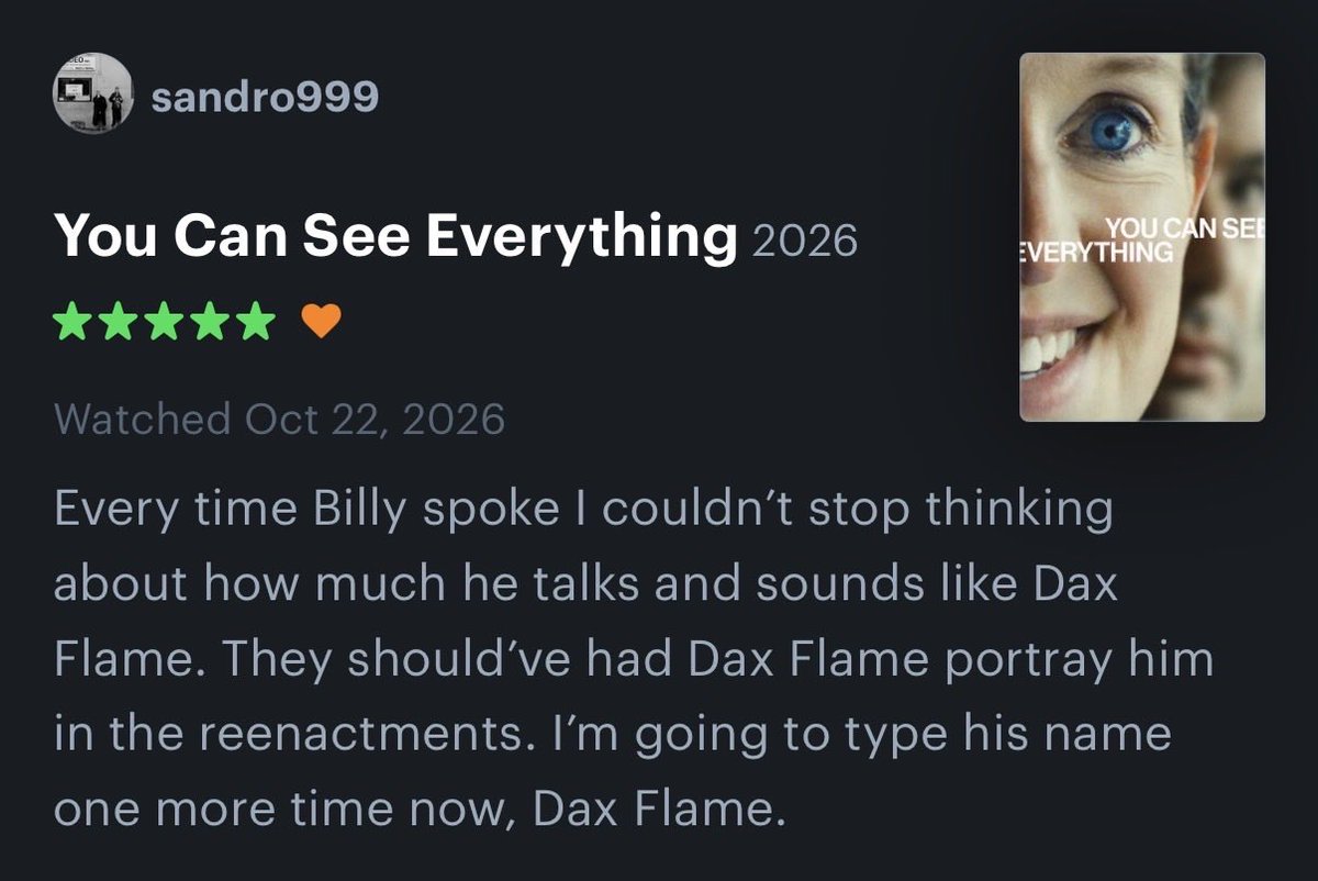 Dayscd's tweet photo. My Letterboxd movie review of You Can See Everything the The Movie https://t.co/3RxURoWo6K