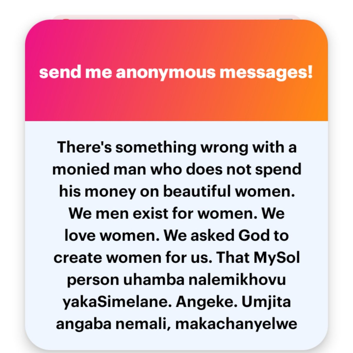 SimphiweKibibi's tweet photo. 😂😂😂😂😂😂😂😂 https://t.co/GahCc6UO6M