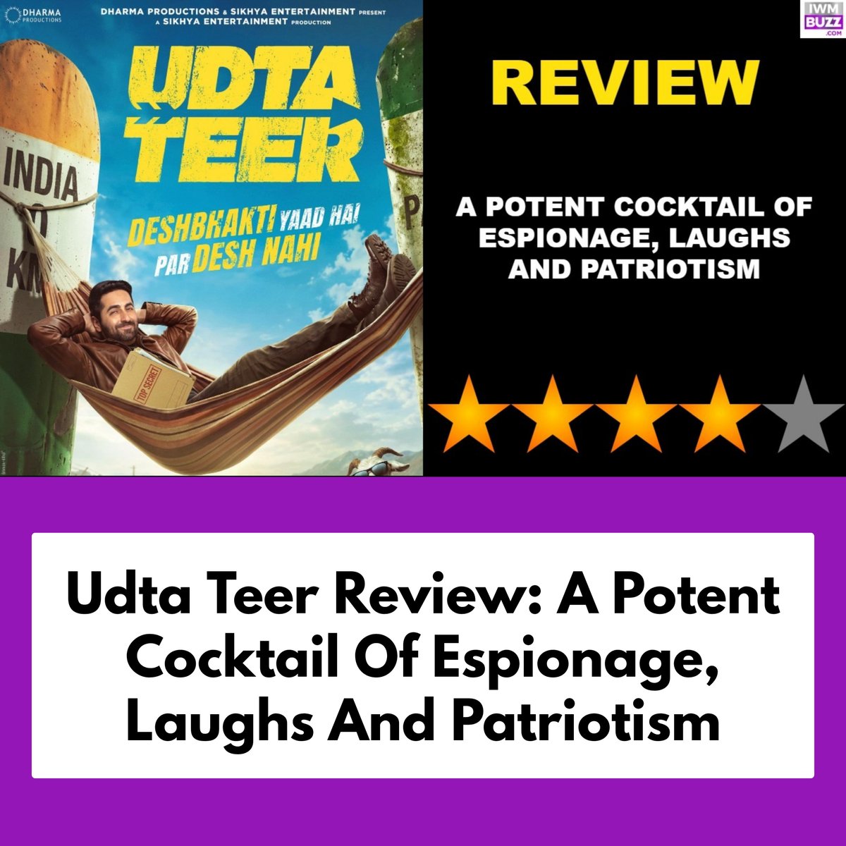 iwmbuzz's tweet photo. Udta Teer Review: A Potent Cocktail Of Espionage, Laughs And Patriotism

@ayushmannk @SaraAliKhan @guneetm @DharmaMovies @karanjohar #udtateer #AyushmannKhurrana
#saraalikhan 

https://t.co/2fsUhmzTMX https://t.co/3WjNZLyb0d