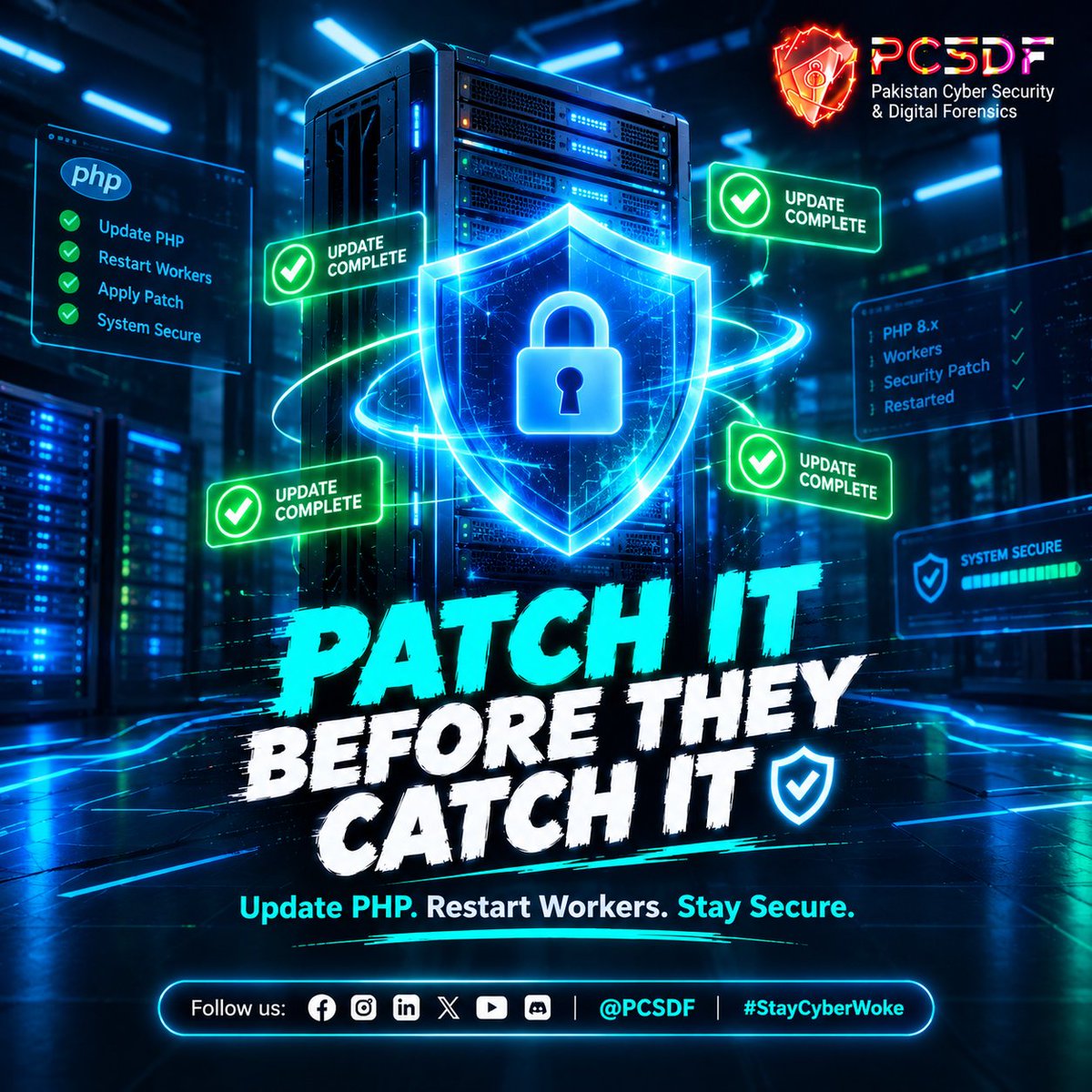 pcsdf1's tweet photo. Hacked BEFORE the patch? Yeah, it’s a thing.

Don’t wait for the breach. Patch today.

#PHP2Shell #CyberSecurity #ZeroDay #GenZSafe #PCSDFAwareness #InfoSec #PatchTuesday #WebSecurity #CyberAware #TechAwareness #StayCyberWoke https://t.co/nHWTtDtYMn
