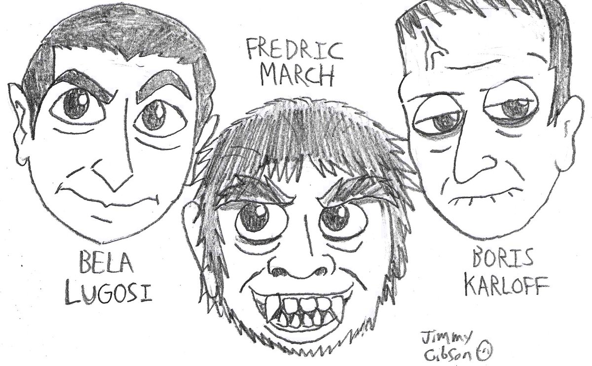 CelmationJimmy's tweet photo. Today is also National Horror Movies Day, and this new entry into my Halloween Challenge will do nicely, featuring Three Well-known names back in the 1920's, 30's, or 40's, Mr. Bella (Dracula) Lugosi, Fredric (Mr. Hyde) March, and lastly, Boris (the Monster) Karloff. https://t.co/GEmrnUu49y
