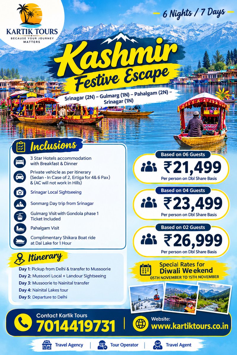 DumanMlt87's tweet photo. Diwali getaway: Mussoorie &amp; Nainital, 4 Nights/5 Days. Includes 3-star stay, 4 breakfasts, 4 dinners, private transfers, sightseeing and Delhi pickup/drop. Double sharing from ₹21, 499 per person. https://t.co/JNfx9GKbWU