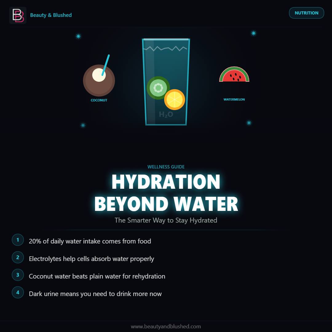 farfallinag9's tweet photo. Eight glasses of water isn’t the only way to stay hydrated. Water-rich foods, herbal teas, electrolytes, coconut water, and buttermilk all help. Watch for headaches, dry skin, dark urine, and afternoon energy crashes. What’s your favorite https://t.co/azDW6AWB20