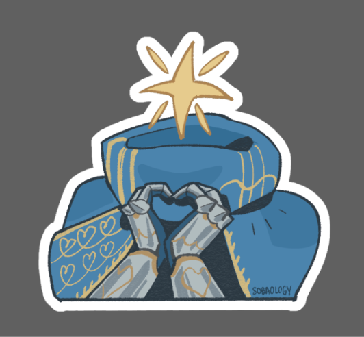 sobaology's tweet photo. super quick knight sticker freebie for cf23 to show signs of life 🫶 https://t.co/x0P3sZAqP4
