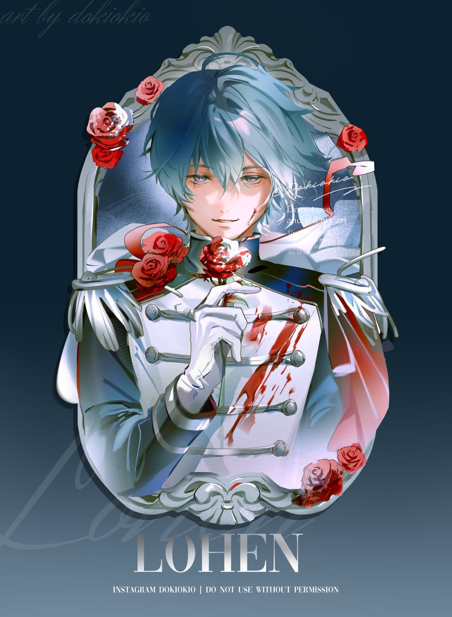 dokiokio's tweet photo. lohen 🗡️🌹 
whose blood is that? i hope its not yours 🤭
.
.
#GenshinImpact #lohen #cf23 https://t.co/j8oFcMyHuW