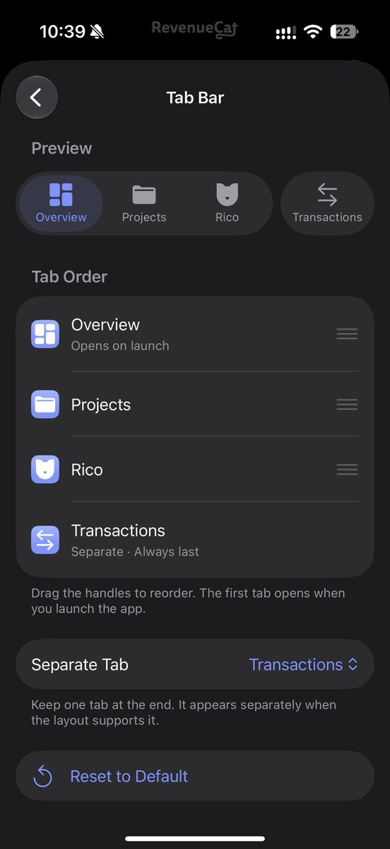 Shubham_iosdev's tweet photo. Thank you @RevenueCat for shipping a customisable Tab bar. 🙌🏻

This was much needed, and the implementation is so clean. https://t.co/UGeoCCvVYV