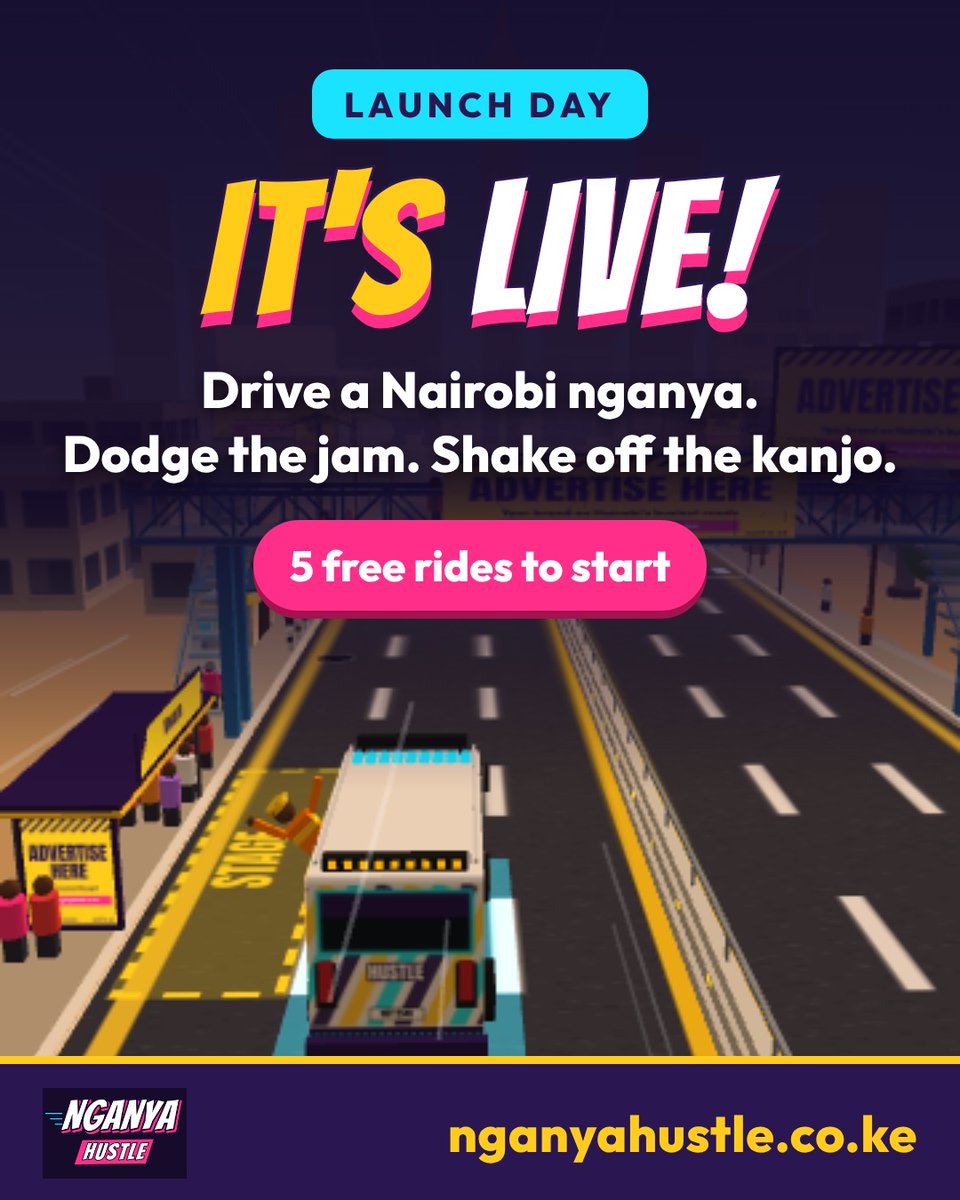 nganyahustle's tweet photo. Every morning, we ride to work, to school, to the next opportunity.

The matatu carries our hustle, our music, our art, our stories. 🔊🚐 and today it becomes a game.

This is the culture that carries Nairobi — 

Nganya Hustle is live. Take the wheel 👉 https://t.co/q5U0anJFdr https://t.co/EazkXP8o75