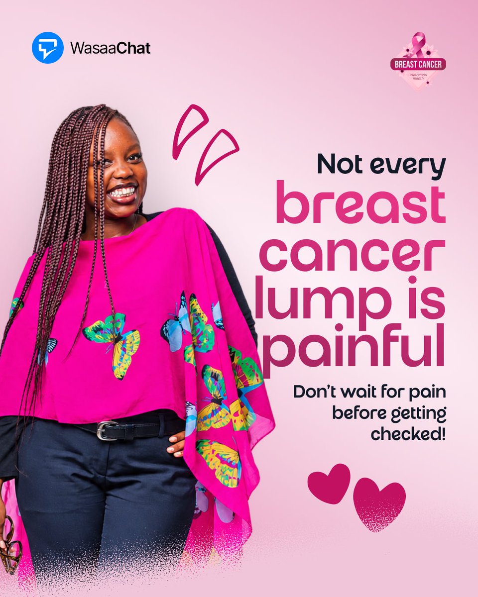 WasaaChat's tweet photo. October is Breast Cancer Awareness Month. 💗
Wasee, this isn’t just for the ladies. Breast cancer can affect anyone, and early detection saves lives.

Go get screened, then tell your mum or your bestie to do the same. Tuchekiane. 

#BreastCancerAwarenessMonth #PinkOctober https://t.co/HTAHSUtbjn