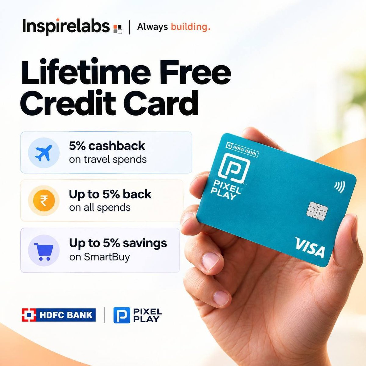 GrabOnIn's tweet photo. 💳 Lifetime Free Credit Card Alert

✈️ 5% cashback on travel spends
💰 Up to 5% back on all spends

👉 Apply Now: https://t.co/paDBQDhIA4 https://t.co/R80MpVK2Zc