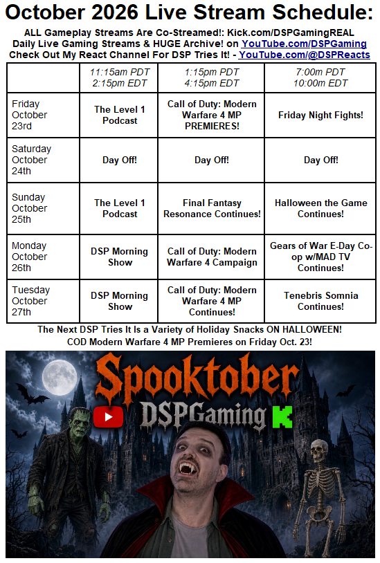 TheyCallMeDSP's tweet photo. My final day of the week is a full multiplayer marathon of fun! Join me in the morning for the Level 1 Podcast, then stay for my first EVER multiplayer stream of Modern Warfare 4! And don't miss the return of CLASSIC fighting games on Friday Night Fights! https://t.co/KvhtKOb6vX