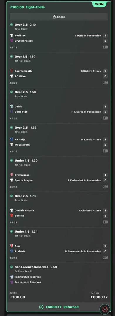 gujar_kisan's tweet photo. BOOM!😍  60/1 EUROPA&amp; CONFERENCE ACCA LANDSSSS🔥🔥🔥🔥🔥🔥🔥🔥

LETS START THE WEEKEND😎😎😎
(Friday acca in Comments) https://t.co/rtIYl1Xbv4