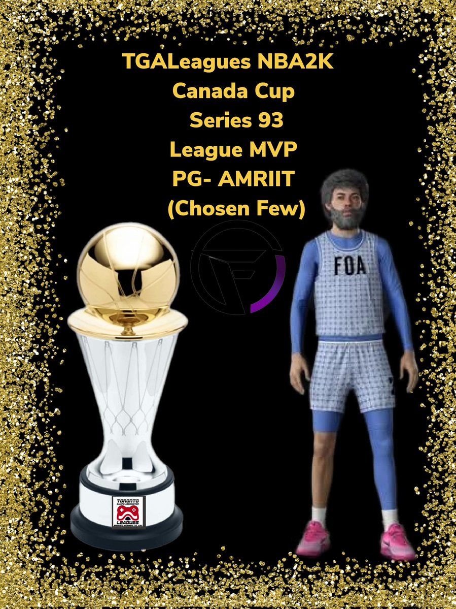 TGALeagues's tweet photo. TGALeagues NBA2K Canada Cup Series 93 League MVP
PG- AMRIIT (Chosen Few) CONGRATS!!! GREAT SEASON!!! #TGALeagues #NBA2K #CANADACUP #SERIES93 #5V5PROAM @TGALeagues https://t.co/RXRby2aFol