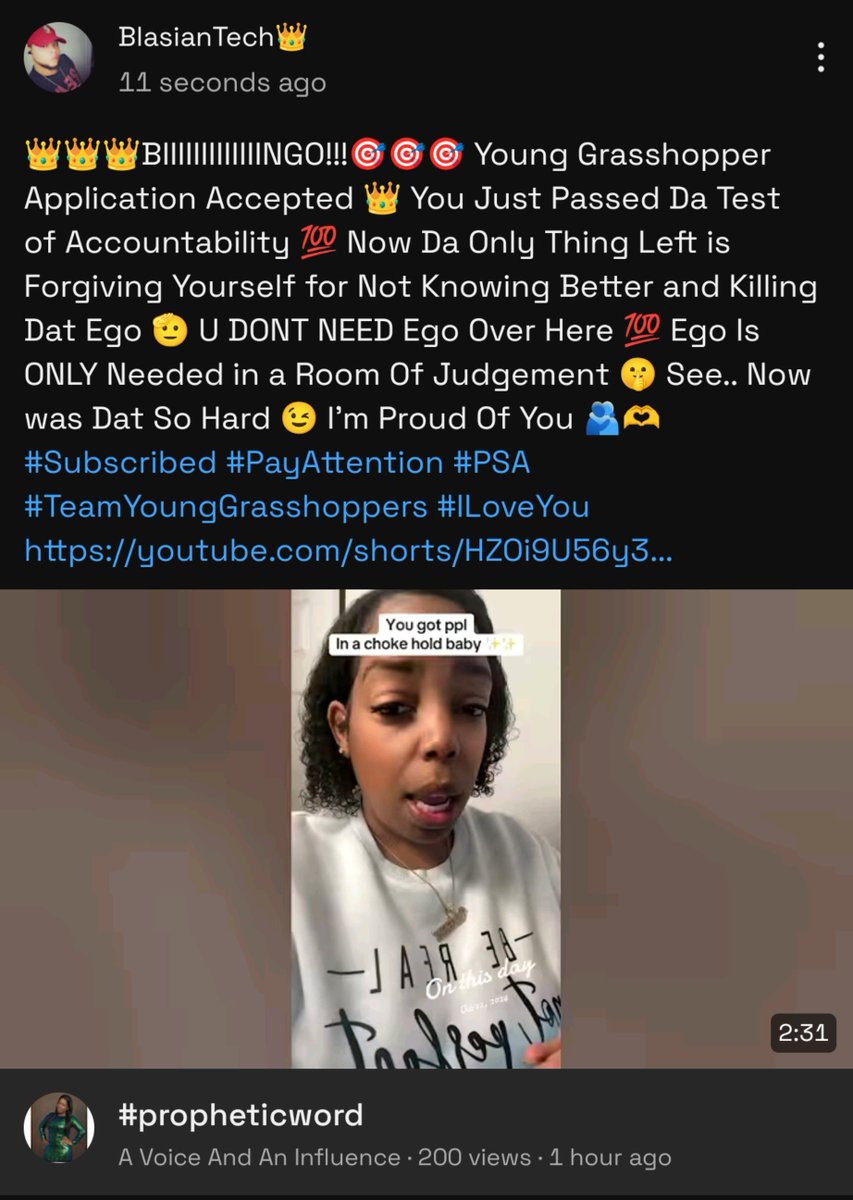 Blasiantech420's tweet photo. 👑👑👑BIIIIIIIIIIIINGO!!!🎯🎯🎯 Young Grasshopper Application Accepted 👑 You Just Passed Da Test of Accountability 💯 Now Da Only Thing Left is Forgiving Yourself for Not Knowing....[CONT.] #Subscribed #PayAttention #PSA #TeamYoungGrasshoppers #ILoveYou 

https://t.co/6IcVmSnMza https://t.co/cB4TQroM88