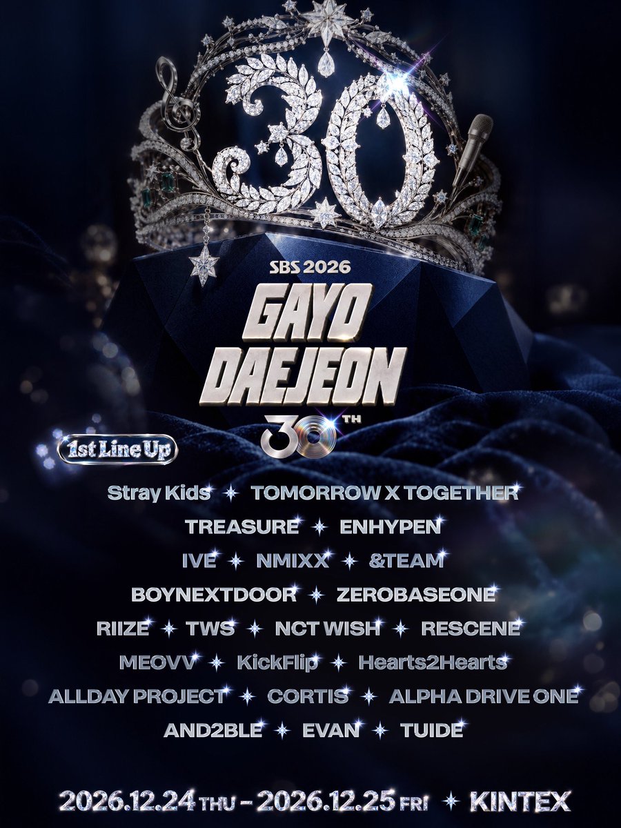 vue_de_moi's tweet photo. TREASURE will be attending 2026 SBS Gayo Daejeon! https://t.co/BYbasOnnss