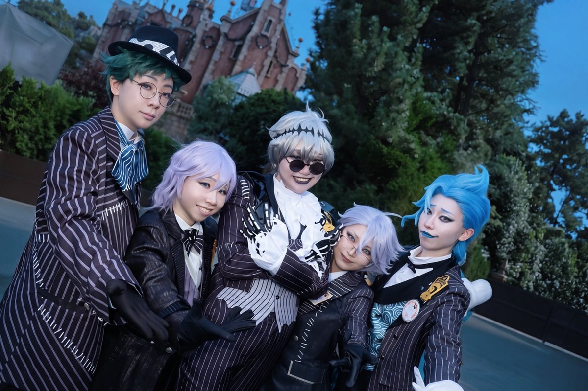 setomickey's tweet photo. ⚠️コスプレ/twst
10/21

👻nightmare👻

🎃:優テツ
♣️:えび
🐙:あかり
🍎:のん
💀:瀬戸
photo:鮎

#Dハロ仮装2026
#Dハロツイステ仮装 https://t.co/XTv1q42rXV