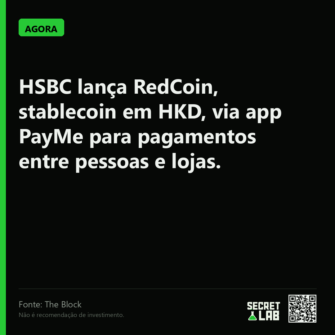 criptomemebr's tweet photo. 🇭🇰 Banco grande tradicional aposta em stablecoin pro dia a dia.

HSBC lança RedCoin, stablecoin em HKD, via app PayMe para pagamentos entre pessoas e lojas.

Stablecoin dentro do banco tradicional, nao fora dele. Isso muda sua visao sobre quem controla cripto?

(The Block) https://t.co/YAkiD4upJI