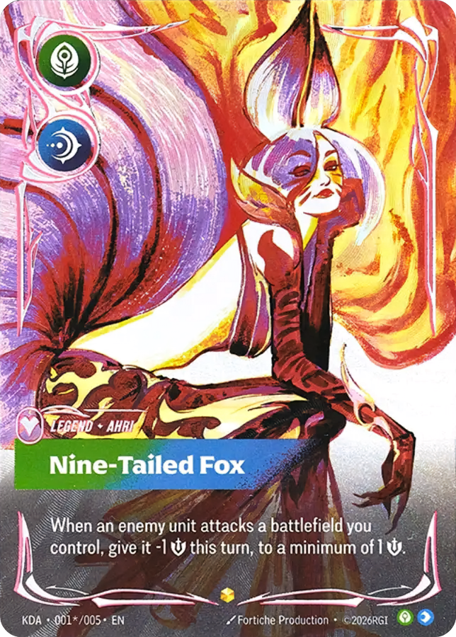 waywardcxnnibal's tweet photo. Better look at the Riftbound × K/DA: Couture Collection cards illustrated by Fortiche. https://t.co/wPb6KJLWFk