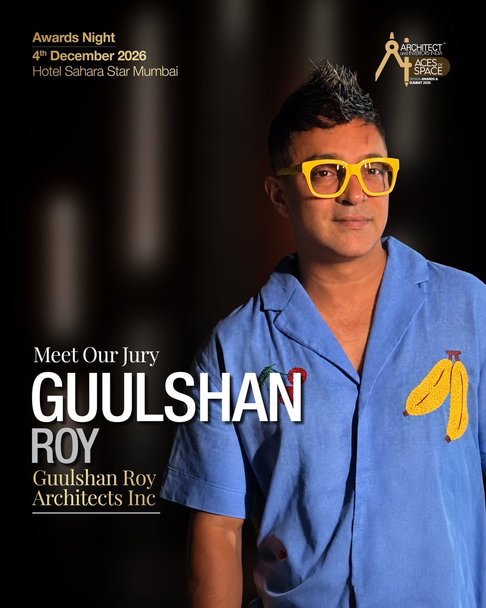 archinterind's tweet photo. We’re delighted to welcome Guulshan Roy, Principle Architect, Guulshan Roy Architects Inc, to the jury of Aces of space 2026. 

Early bird offer ending soon, Nominate now: https://t.co/AL0mm53QqV

#AcesOfSpace2026 https://t.co/SpShjz5iq4