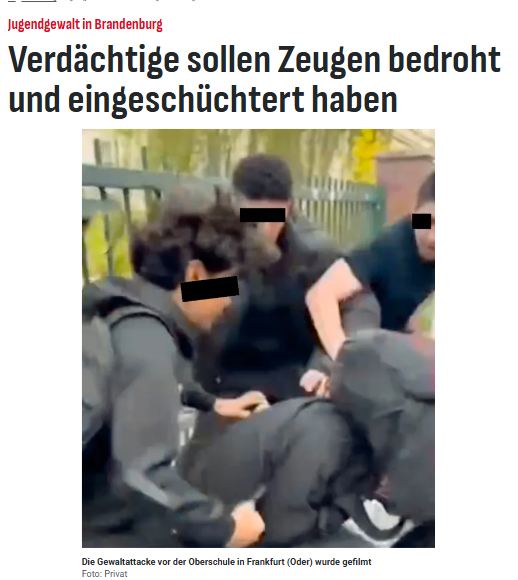 Taykra's tweet photo. In #Frankfurt (Oder) schlug und trat eine Meute einen 14-Jährigen zusammen. Sie traten gegen den Kopf des Jungen, als dieser bereits am Boden lag. 
„Bringen Sie das, was Sie wissen, zur Anzeige und bringen Sie auch zur Anzeige, wenn jemand versucht, Druck auf Sie auszuüben.“ https://t.co/SV61eUMmm3