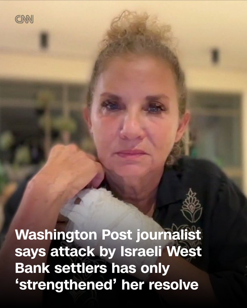 cnni's tweet photo. Heidi Levine, the Washington Post journalist brutally attacked by Israeli settlers in the occupied West Bank last week, said the terrifying ordeal has only strengthened her resolve to continue covering the plight of Palestinians. https://t.co/rZiwzuW4s8 https://t.co/hNKC8LB1gW