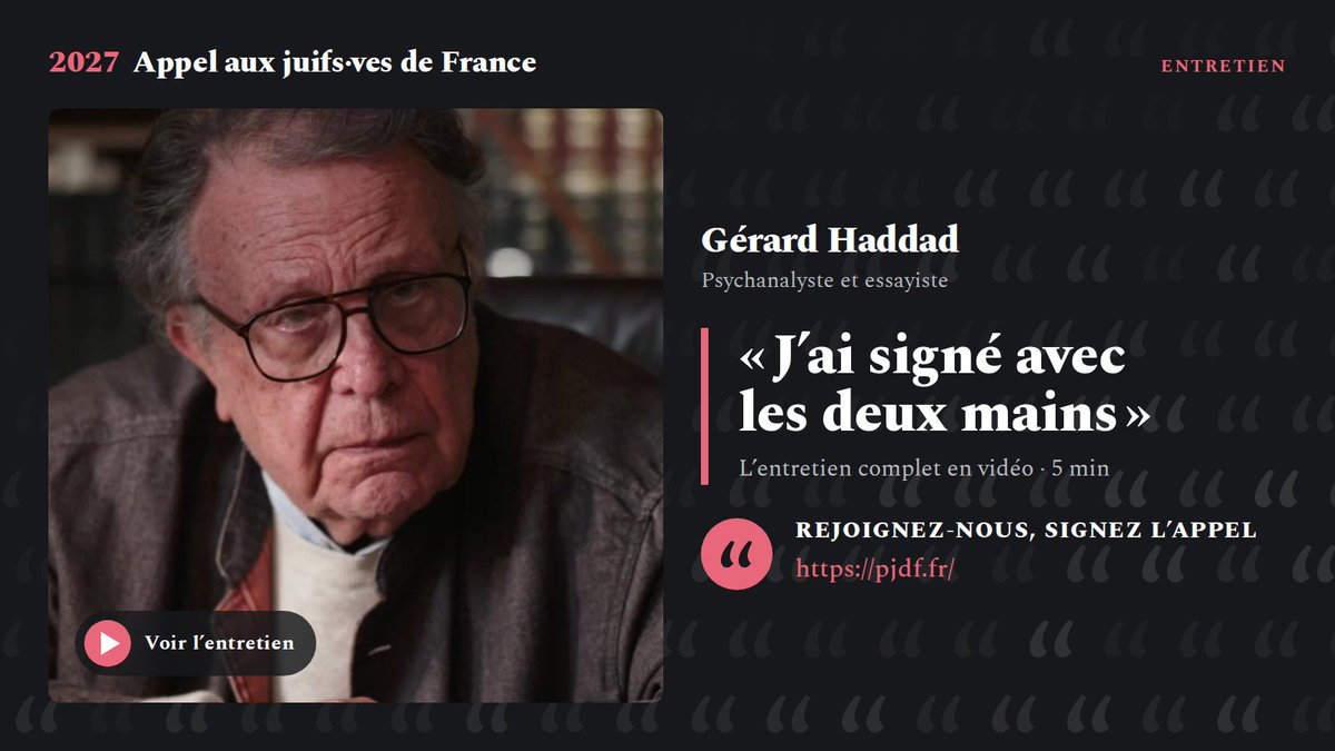 plateformejdf's tweet photo. L'entretien complet de Gérard Haddad, sur notre chaîne : https://t.co/gUhK5pn2uM https://t.co/qQVFWzGLHC