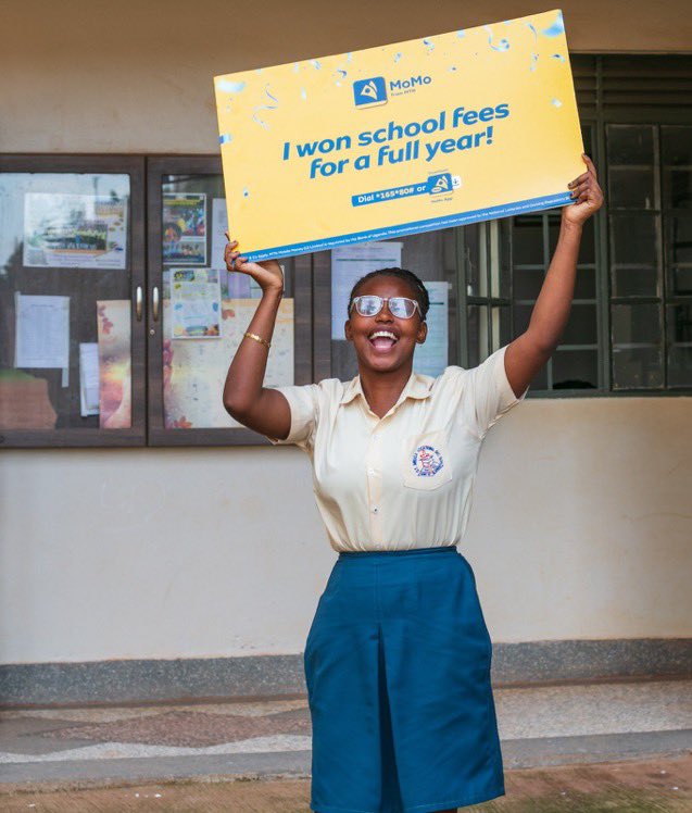 bukenya21's tweet photo. Mariam’s dream of having a year’s school fees covered became reality. You too could win school fees for a year, plus more exciting rewards.
Pay using the MoMo App or dial *165*80# to take part.
#WinSchoolFeesWithMoMo https://t.co/aOy81oDLhW