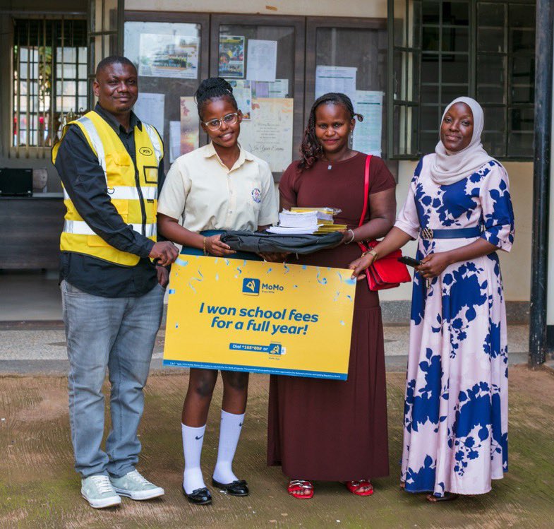 bukenya21's tweet photo. Mariam’s dream of having a year’s school fees covered became reality. You too could win school fees for a year, plus more exciting rewards.
Pay using the MoMo App or dial *165*80# to take part.
#WinSchoolFeesWithMoMo https://t.co/aOy81oDLhW