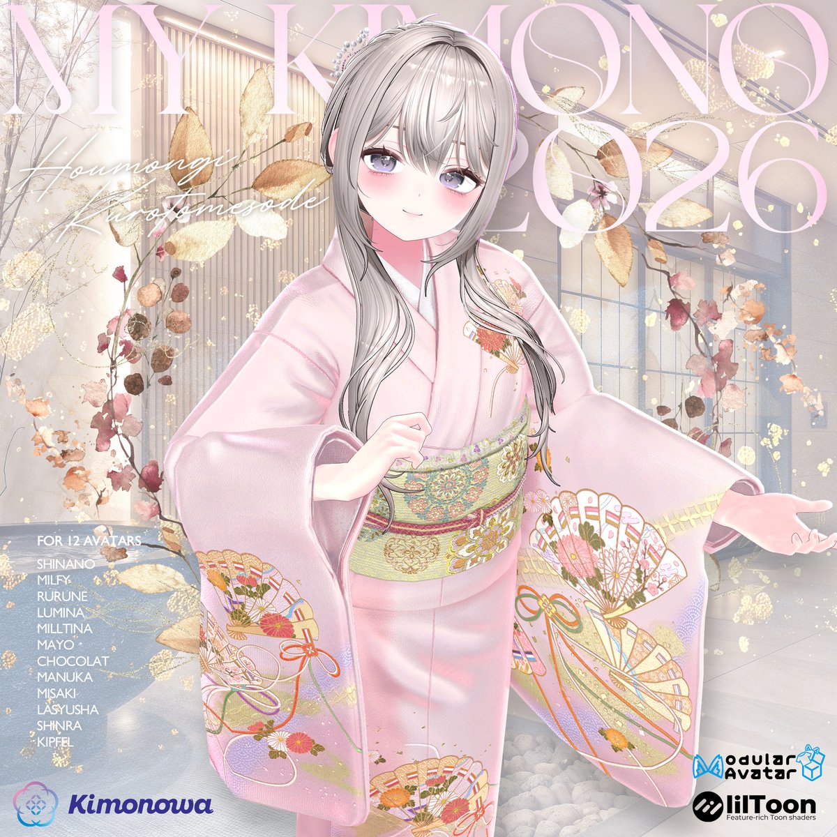 Kimonowa_JP's tweet photo. 🍁「MyKimono 2026」販売開始🍁
🔗https://t.co/wJBc5pTosk

⭐ギフトキャンペーン実施⭐
フォロー＆このポストのRPで3名様にギフトします🎁
（さらにBOOTHスキ200毎に当選枠＋1名！）
〆切：10/28（水）23:59

#Kimonowa をつけて引用RPで当選確率UP✨
皆様の秋を彩れますように

#VRChat https://t.co/l1xbKkhLks